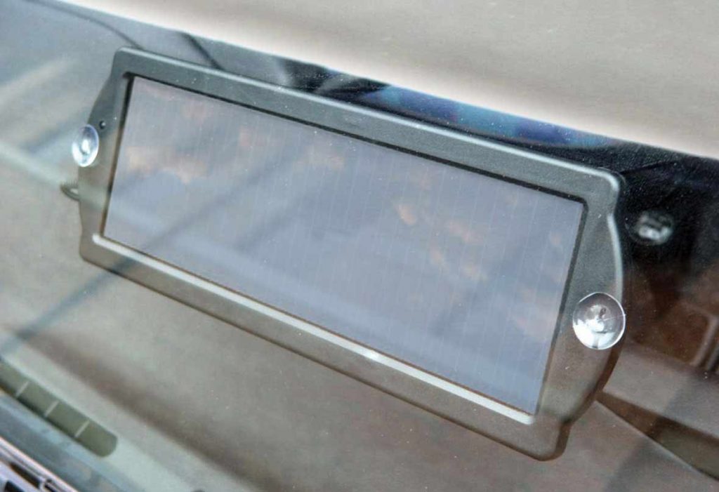 Solar Panel on Car Dashboard